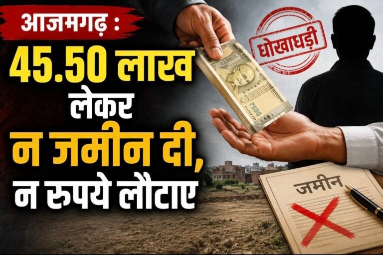 #आजमगढ़ : 45.50 लाख लेकर न जमीन दी, न रुपये लौटाए#