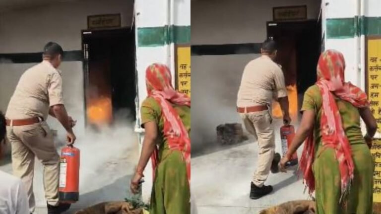 #प्राथमिक विद्यालय में सिलिंडर में लगी आग#