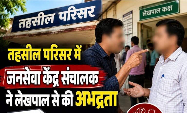 #आज़मगढ़ : तहसील परिसर में जनसेवा केंद्र संचालक ने लेखपाल से की अभद्रता#