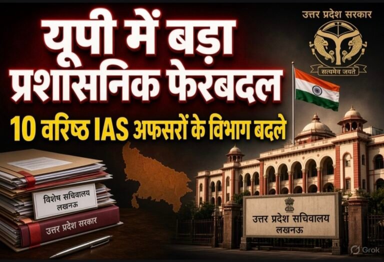 #यूपी में बड़ा प्रशासनिक फेरबदल, 10 वरिष्ठ IAS अफसरों के विभाग बदले#