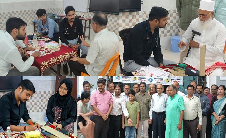#आजमगढ़ : समय पर जांच से गंभीर बीमारियों की पहचान संभव….निःशुल्क स्वास्थ्य शिविर में 476 मरीजों की हुई जांच!#