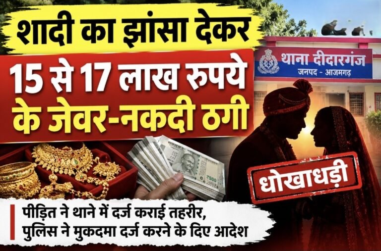 #आजमगढ़ : शादी का झांसा देकर 15 से 17 लाख रुपये के जेवर-नकदी ठगने का आरोप#
