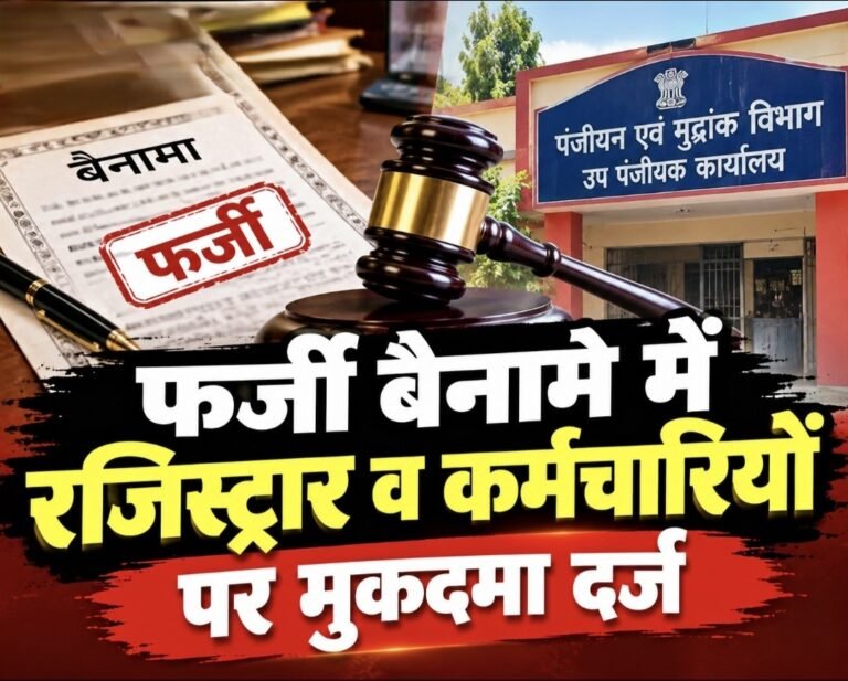 #आजमगढ़ : फर्जी बैनामे में रजिस्ट्रार व कर्मचारियों पर मुकदमा दर्ज#