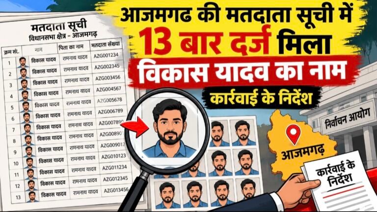 #आजमगढ़ की मतदाता सूची में 13 बार दर्ज मिला विकास यादव का नाम, कार्रवाई के निर्देश#