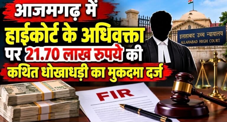 #आजमगढ़ में हाईकोर्ट के अधिवक्ता पर 21.70 लाख रुपये की कथित धोखाधड़ी का मुकदमा दर्ज#