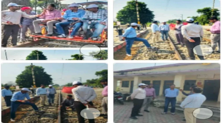 #मंडल रेल प्रबंधक ने रतनपुरा–रसड़ा रेलखंड का ट्रॉली से किया निरीक्षण, समपारों पर संरक्षा व्यवस्था परखी#